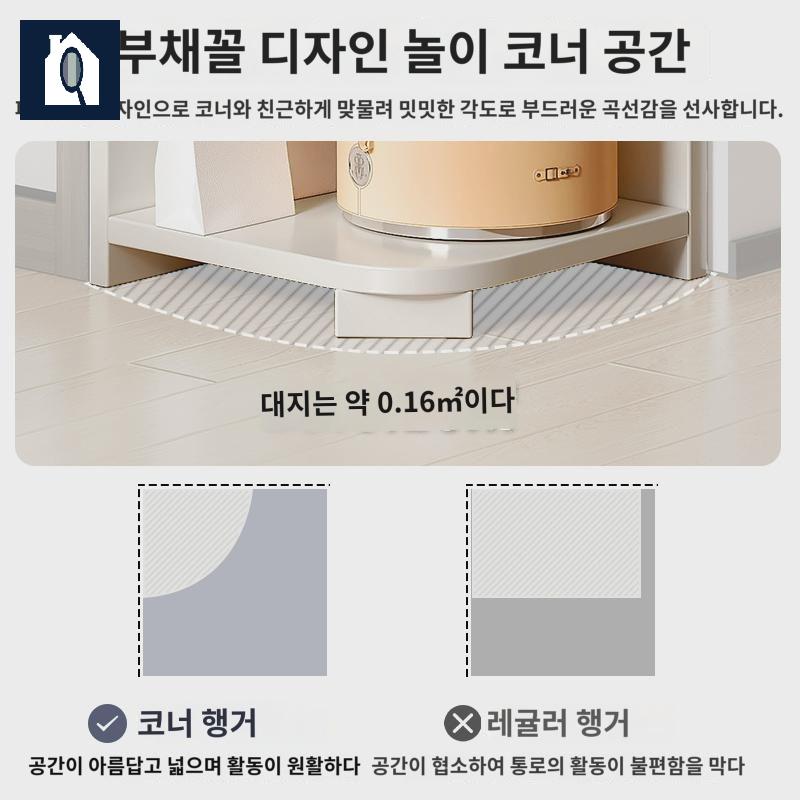 모서리선반 흰색 수납공간 우드 코너 선반 다용도 진열장 - 상세 이미지 3