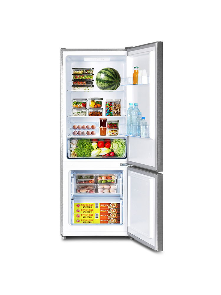 더함 소형 미니 냉장고 사무실 신혼 원룸 2도어 냉장고 205L 메탈실버 방문설치