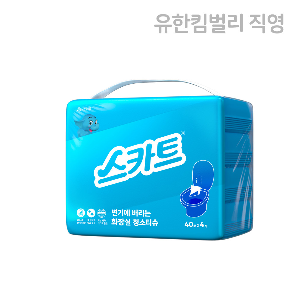 스카트 변기에 버리는 화장실 청소티슈 40매 4입, 1개 대표 이미지