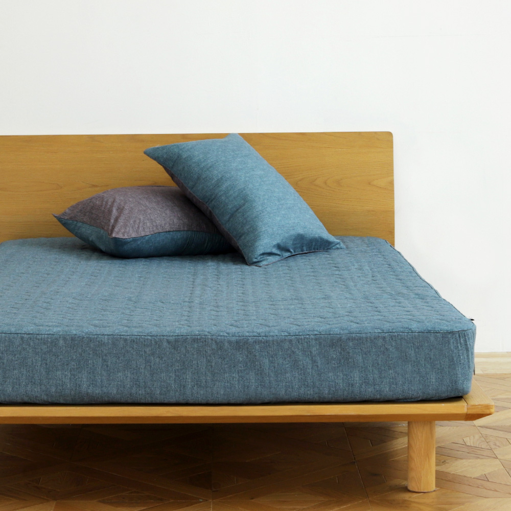 데일리 항균 세미 누빔 매트리스커버 블루, SS(슈퍼싱글)