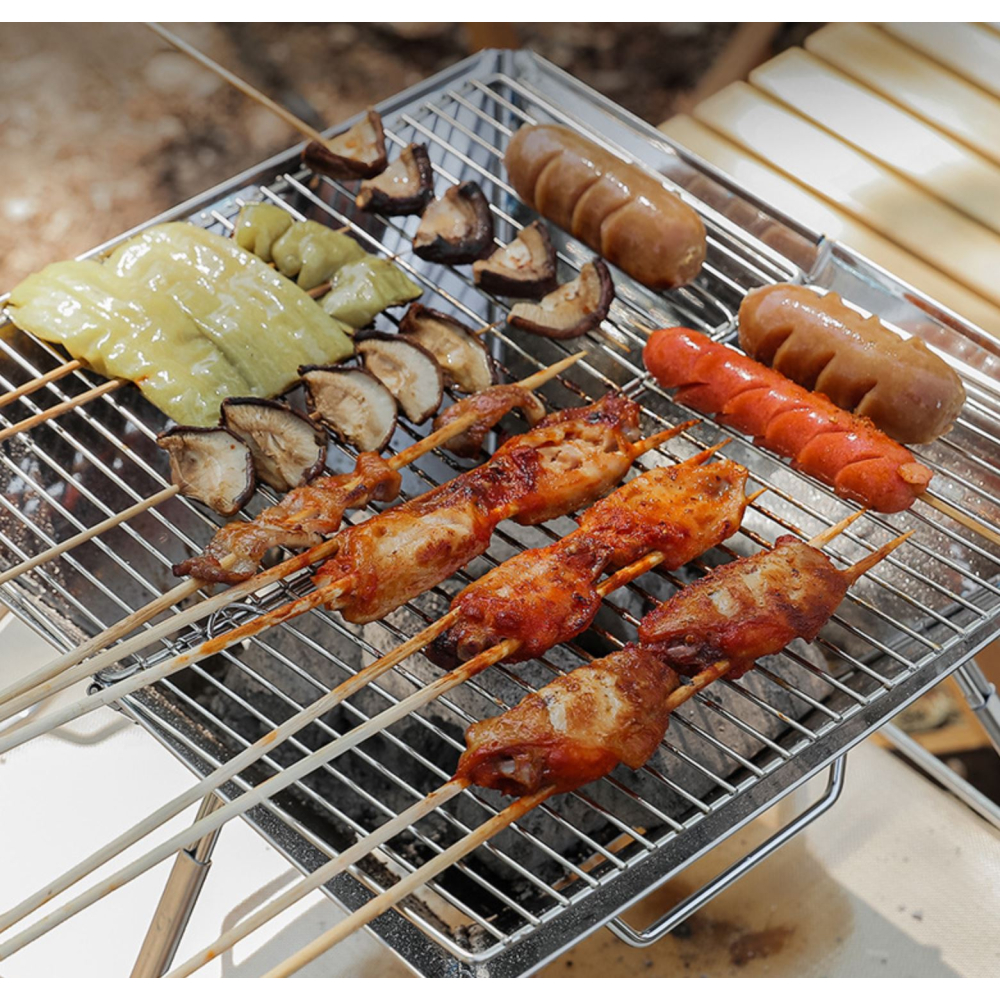 경량 접이식 석쇠그릴 화로대 캠핑 숯불 캠핑 스텐 바베큐 화롯대