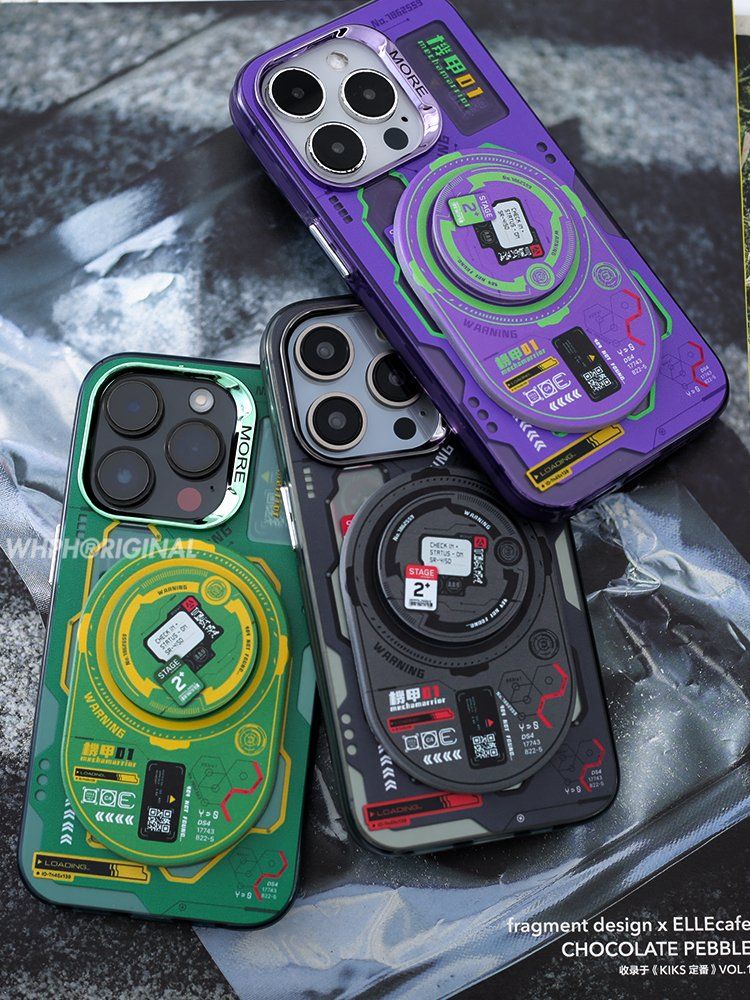 아이폰 15 프로 케이스 메카 사이버 펑크 맥세이프 블랙 그립톡 아이폰 15 - 상세 이미지 2