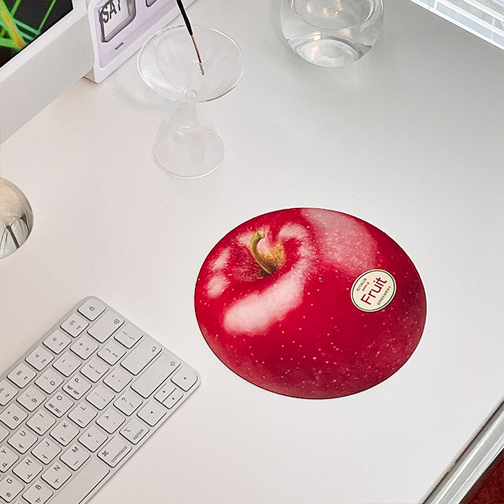 레드 사과 마우스패드 데스크테리어 책상매트 감성 오브제 홈오피스 RED APPLE - 상세 이미지 3
