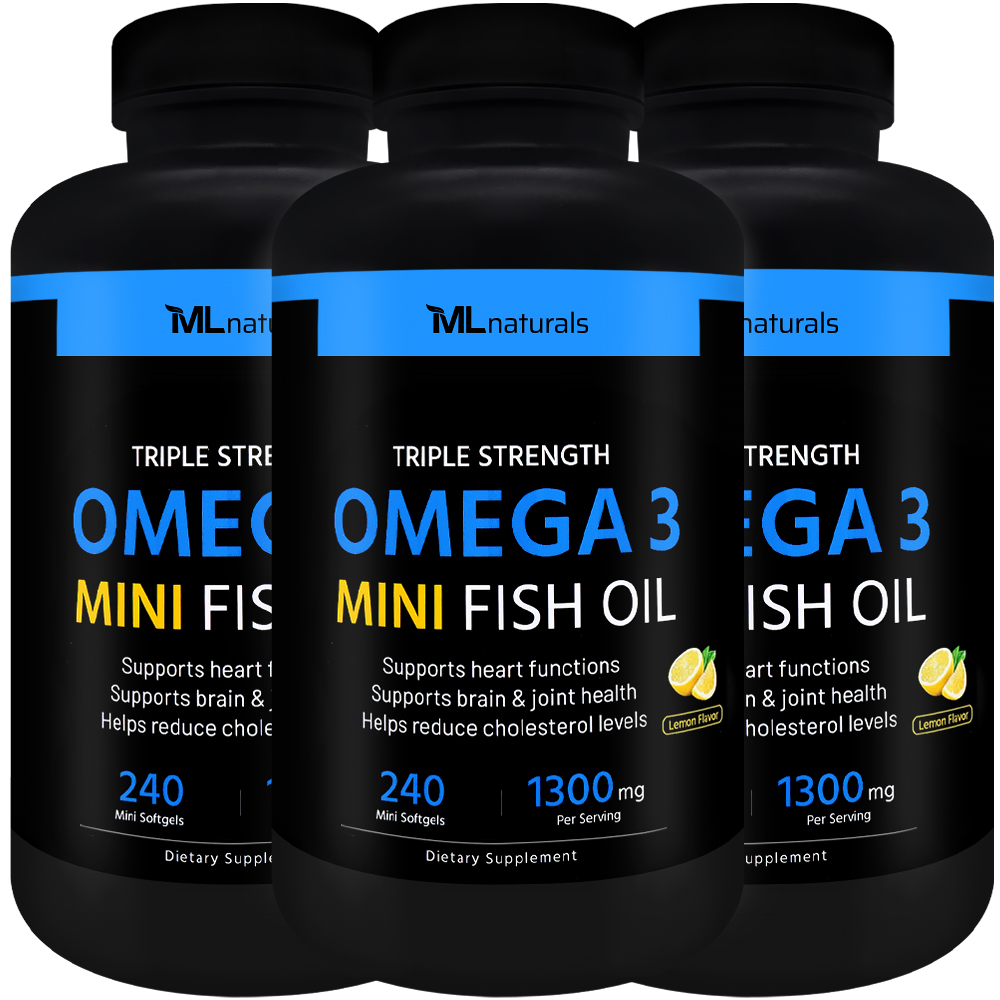 마이라이프내추럴스 오메가3 미니 피시 오일 1300mg 알약 소프트젤 240캡슐, 3개 - 메인 이미지