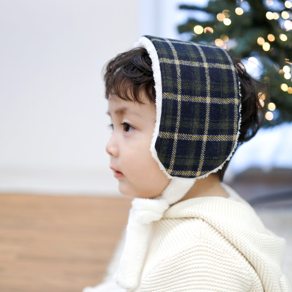 누빔 스노우 설빔 아기 귀도리 귀마개 목도리 - 메인 이미지