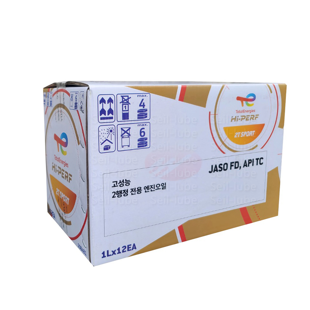 토탈 하이퍼프 2T 스포츠 청색 1L x 12개 1박스 저매연 합성유 JASO FD 고성능 2행정 바이크 예초기 카트 엔진오일 - 상세 이미지 2