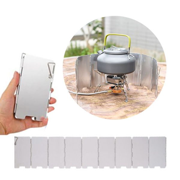 캠핑 버너 바람막이 미니 실버 휴대용 캠핑 야외 가스 취사 화로 기름튐방지