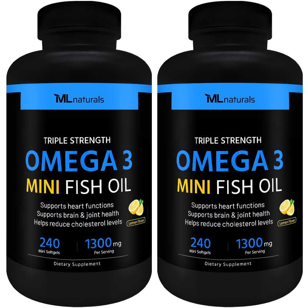 마이라이프내추럴스 오메가3 미니 피시 오일 1300mg 알약 소프트젤 240캡슐, 2개 - 상품 이미지