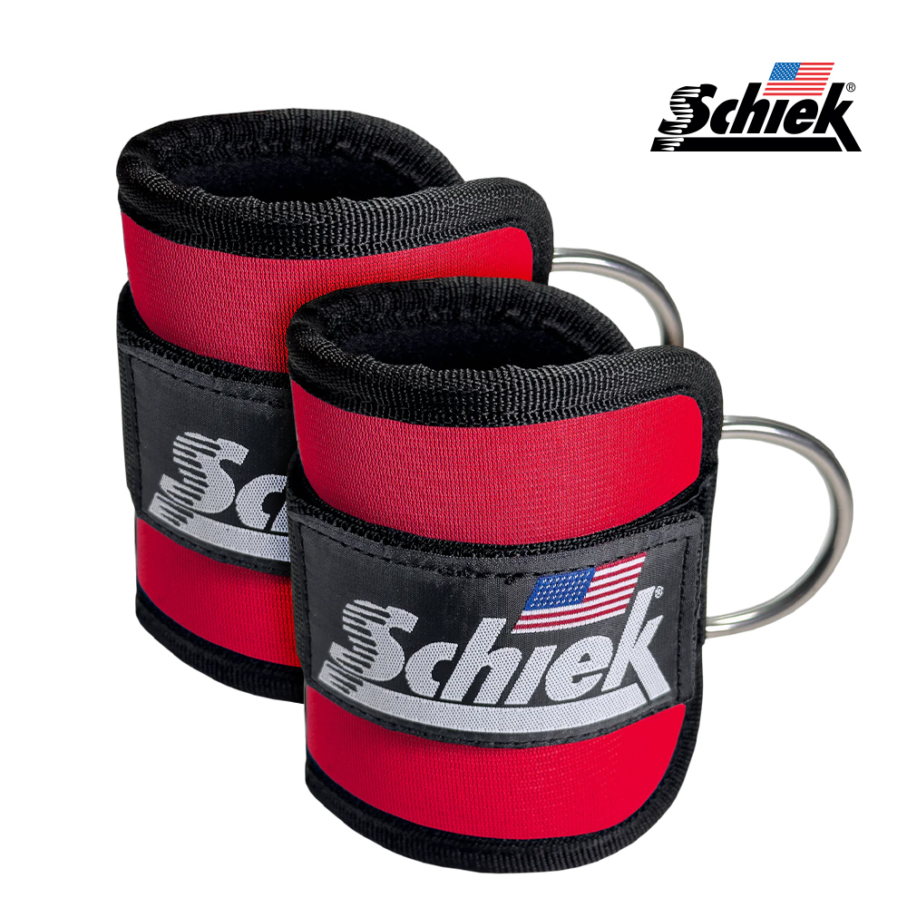 SCHIEK 1707 프리미엄 앵클 커프 레드 다리 둔근 어깨 헬스 스트랩 킥백 케이블 시크 쉬크 - 상품 이미지
