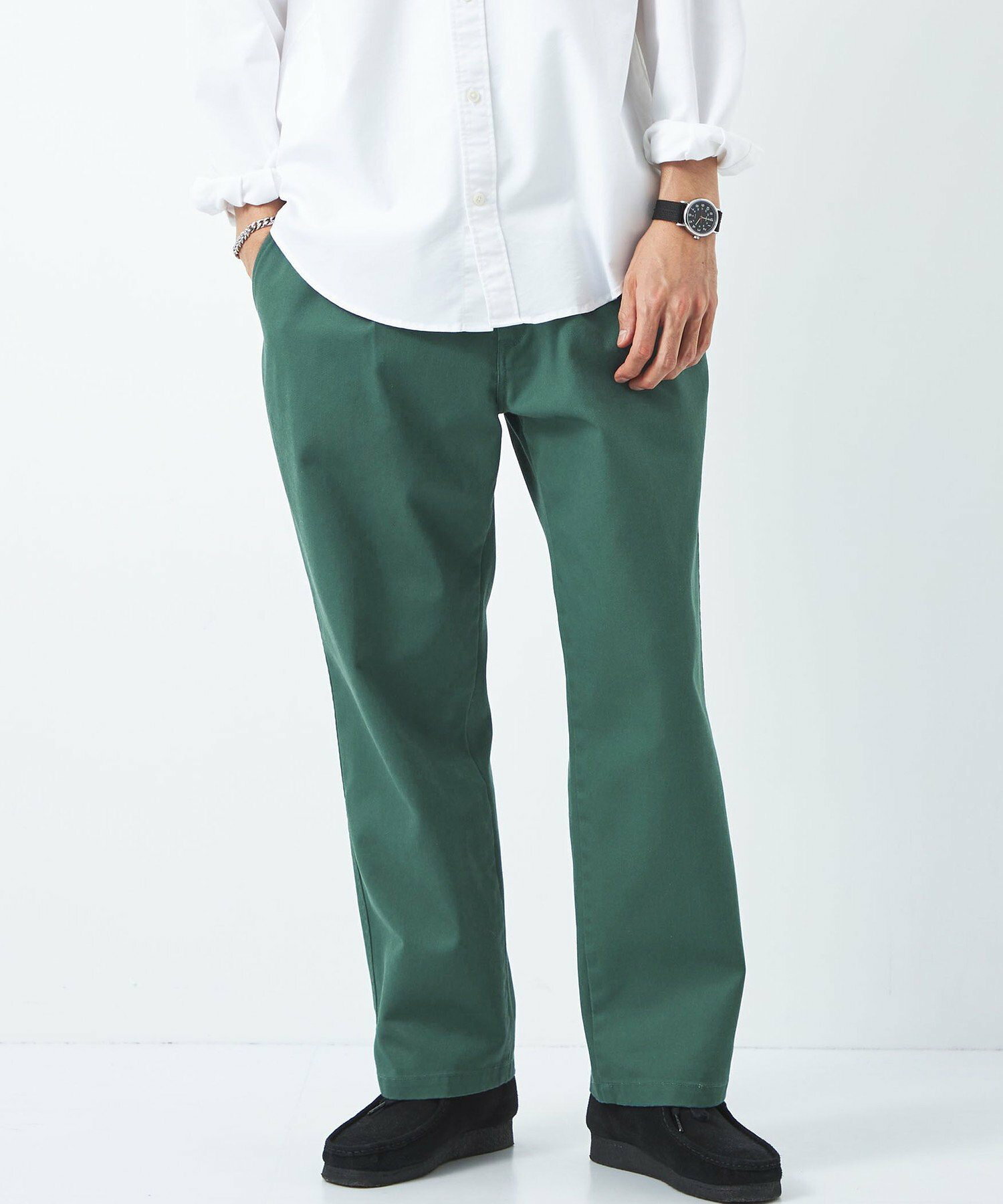 디키즈 Dickies x GLR 그린 라벨 릴렉싱 TC/TWILL 1 플리츠 와이드 팬츠 - 상세 이미지 4
