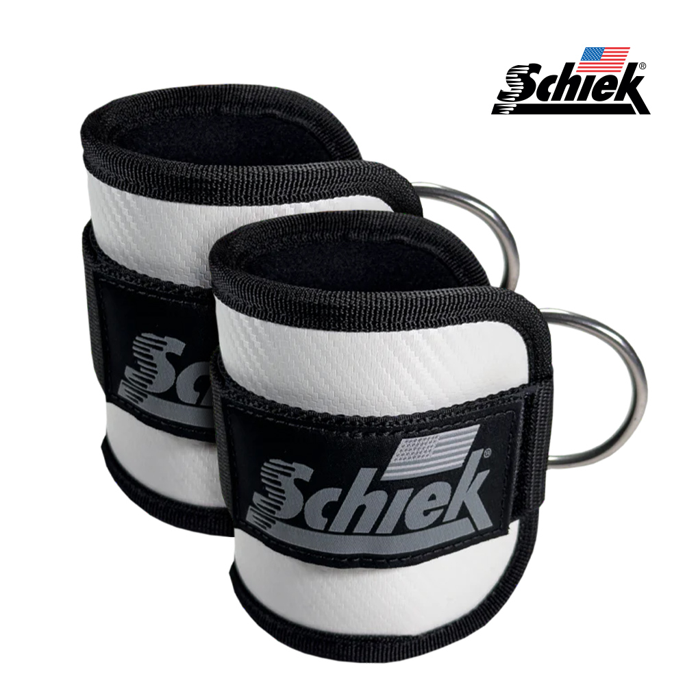 SCHIEK 1707 프리미엄 앵클 커프 카본화이트 다리 둔근 어깨 헬스 스트랩 킥백 케이블 시크 쉬크 - 메인 이미지