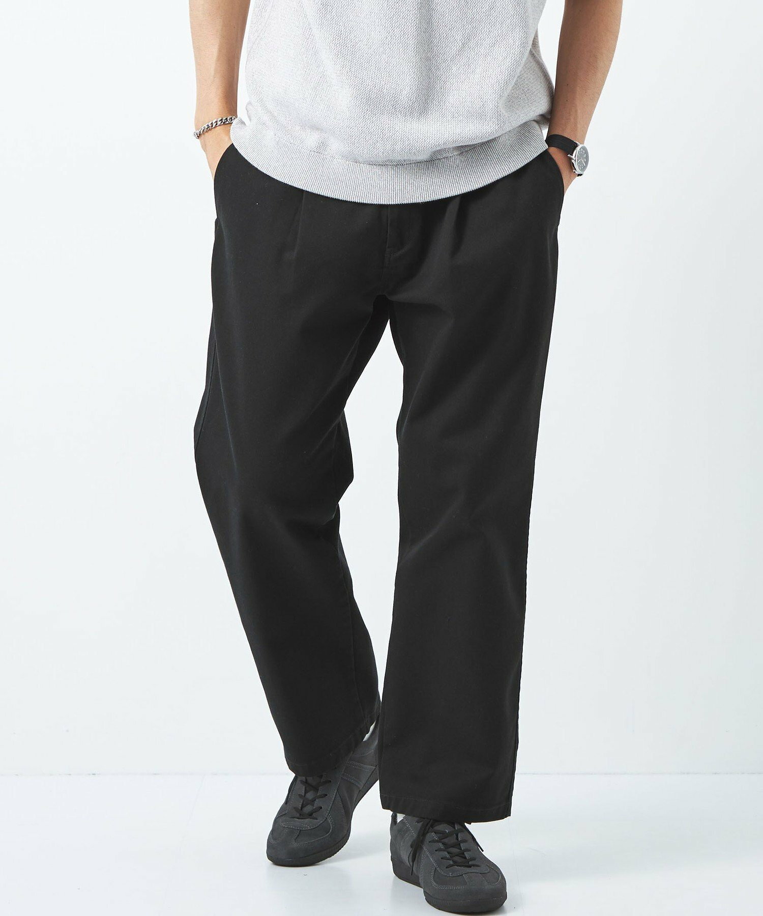 디키즈 Dickies x GLR 그린 라벨 릴렉싱 TC/TWILL 1 플리츠 와이드 팬츠 - 상세 이미지 2