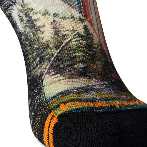 [스마트울] W Hike Light Cushion Mountain Print Crew Socks 스마트울 여성 - 상세 이미지 4