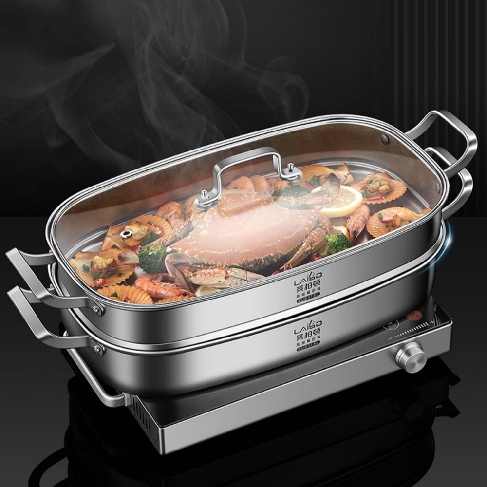 생선찜기 찜냄비 고구마 스텐 생선 대형 업소용 찜솥 타원형 스테인레스 만두 - 상품 이미지