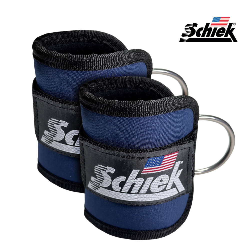 SCHIEK 1707 프리미엄 앵클 커프 네이비 다리 둔근 어깨 헬스 스트랩 킥백 케이블 시크 쉬크 - 상품 이미지