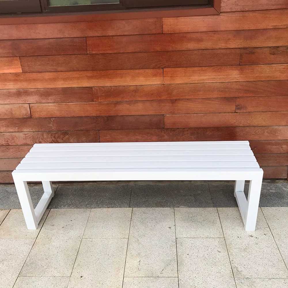 야외 정원 평벤치 가든 공원 옥외용 학교 대기의자 100x45x40 - 상세 이미지 3