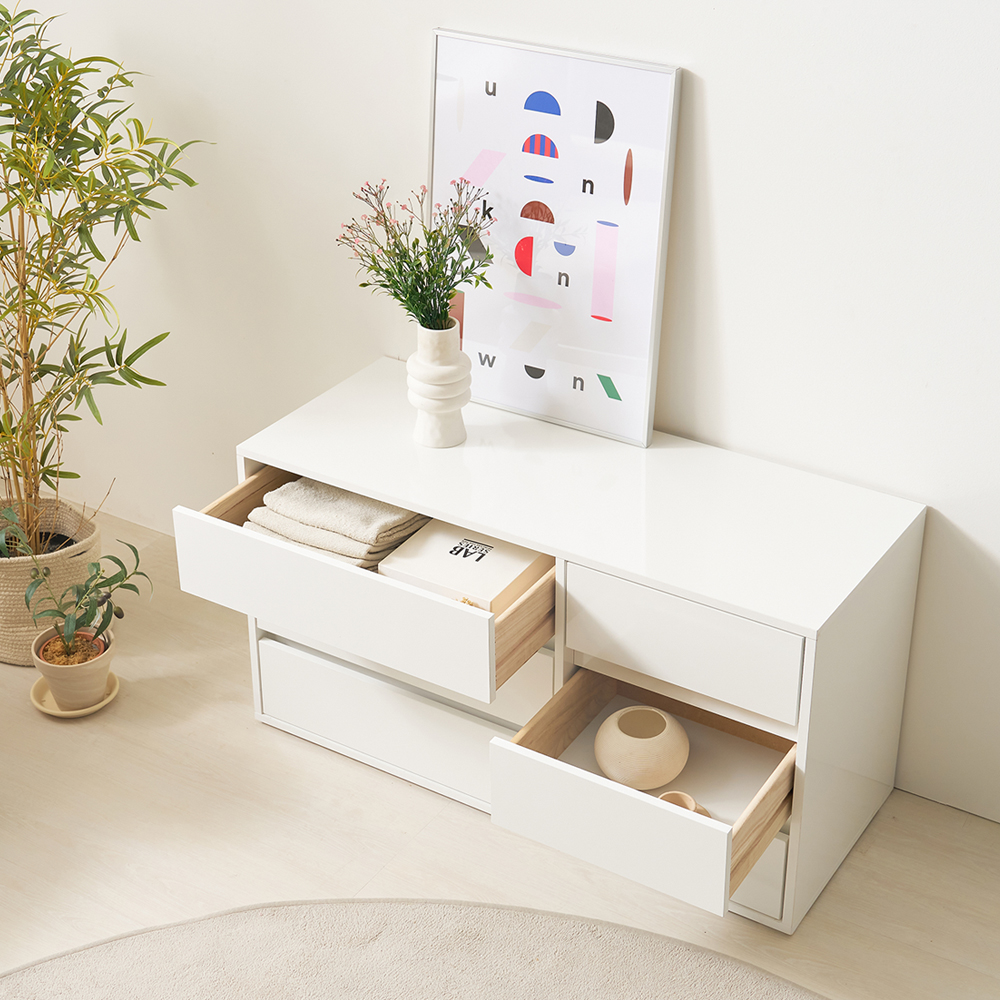 3단 거실장 원룸 틈새 다용도 수납 서랍장 뉴모닝 1000