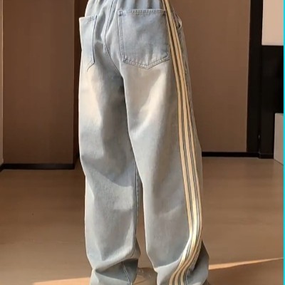 청바지 허리밴딩 하이웨스트 와이드 데님팬츠 이미지 7