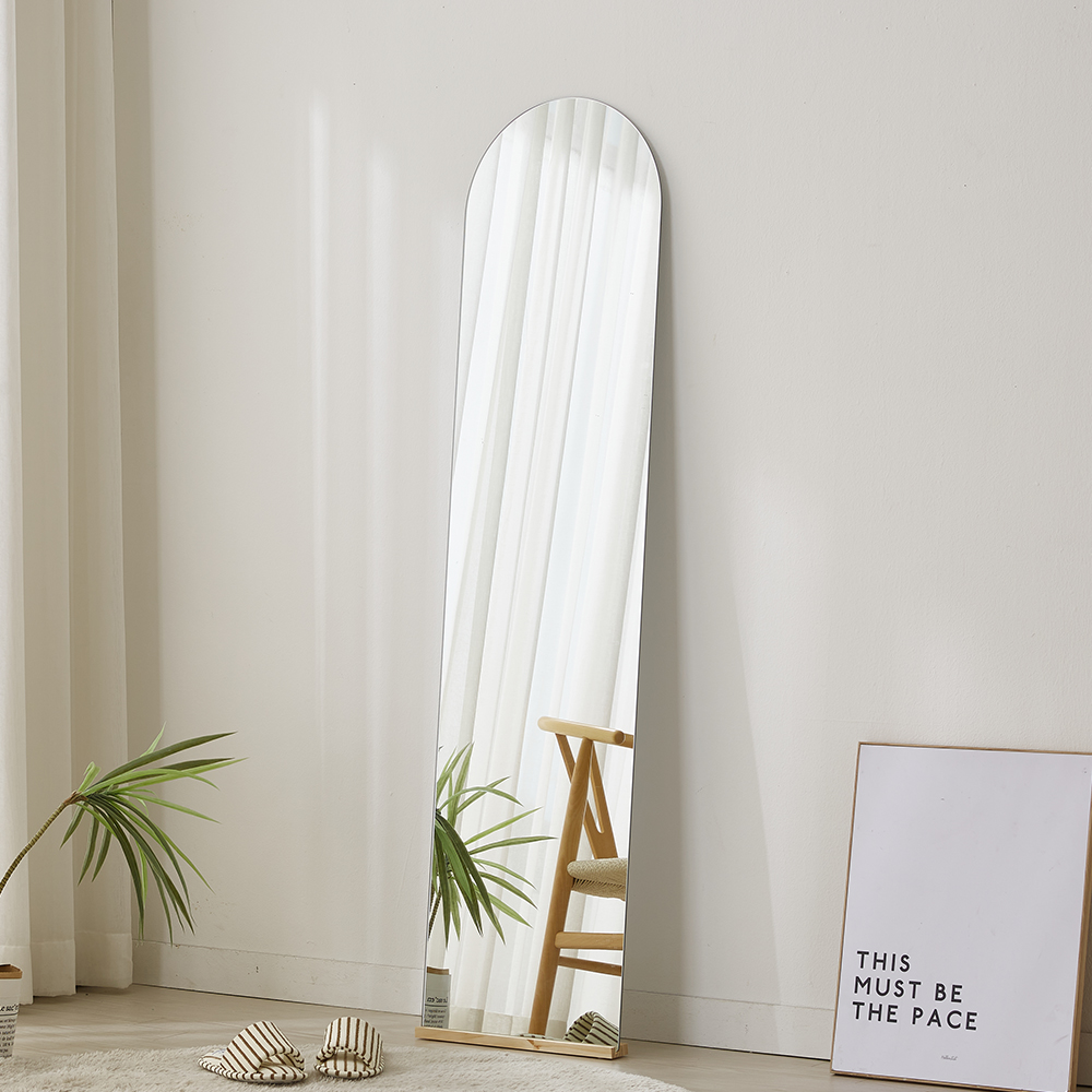 원목 노프레임 스탠드 아치형 전신거울 400