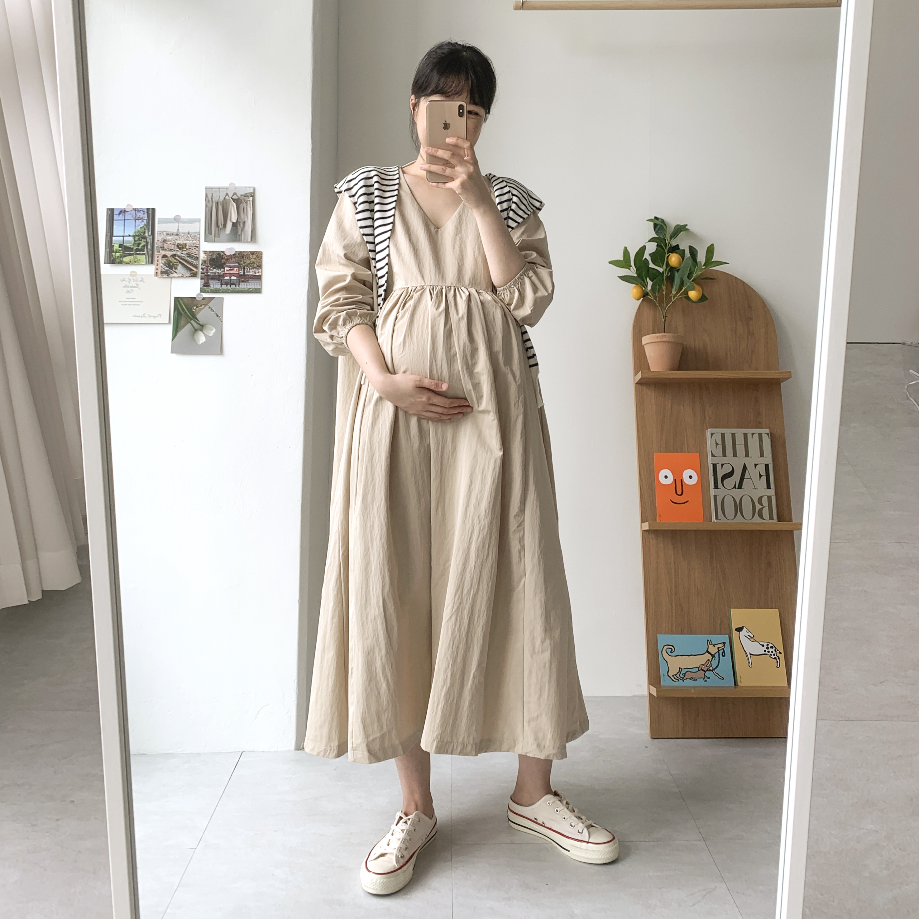 임산부하객룩 오피스 임산부룩 키큰임부복 - 상품 이미지
