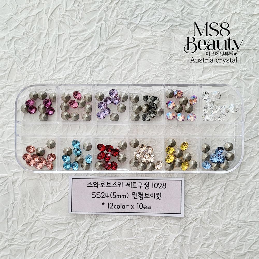 (세트) 스와로브스키 1088 ss24 원형브이컷 스와 스톤 네일 - 상품 이미지