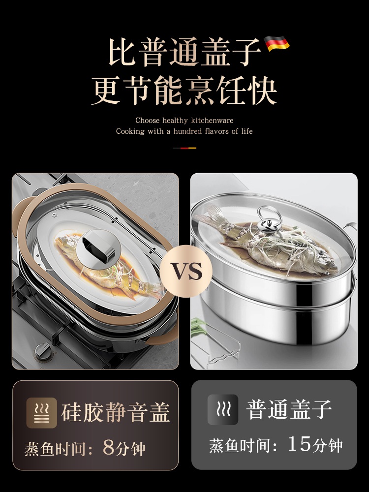 생선찜기 스테인레스 타원형 다용도 대형 만두 스텐 찜통 업소용 고구마 찜솥 - 상세 이미지 5