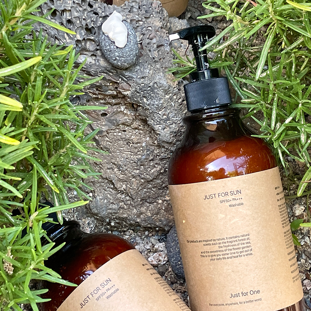 저스트포원 순하고 끈적임없는 대용량 톤업 혼합자차 선크림 500ml(SPF50+) 이미지 3
