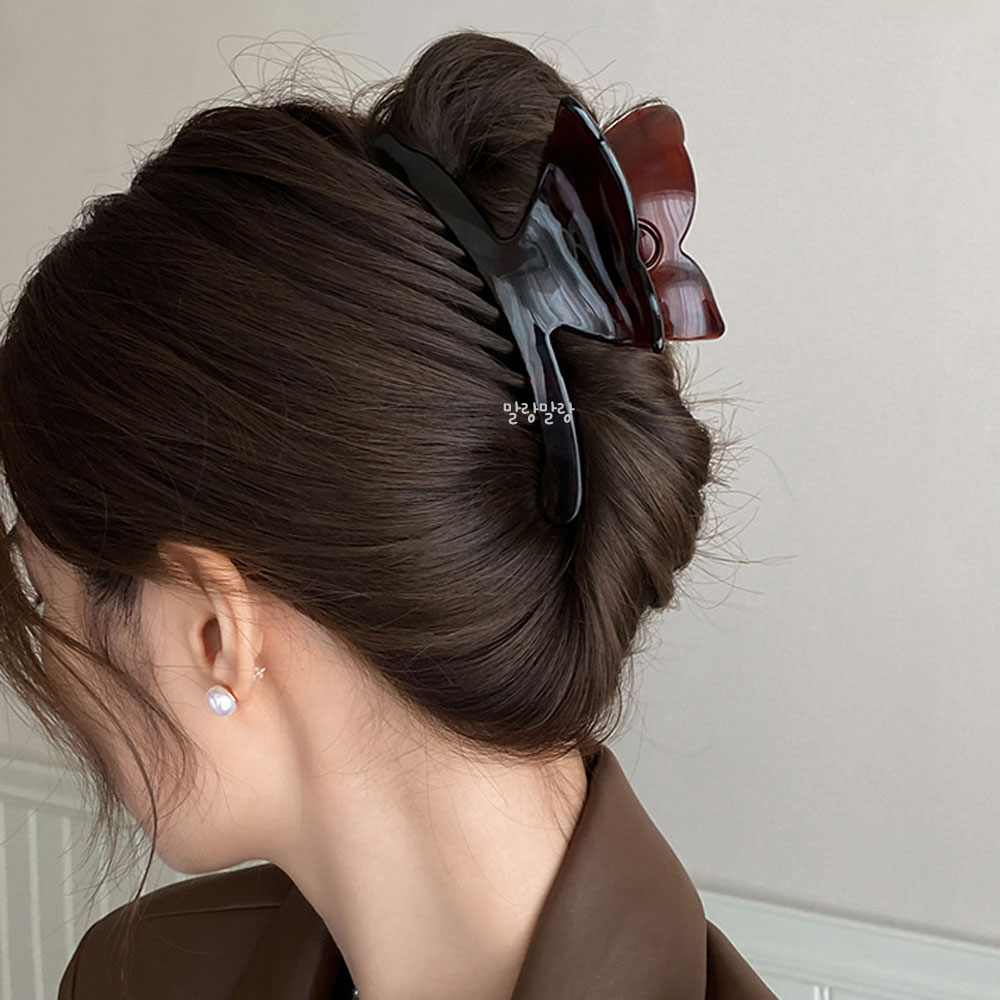 우아한 나비집게핀 반묶음삔 올림머리 헤어클립 - 상세 이미지 3