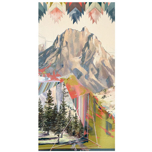 [스마트울] W Hike Light Cushion Mountain Print Crew Socks 스마트울 여성 - 상세 이미지 2
