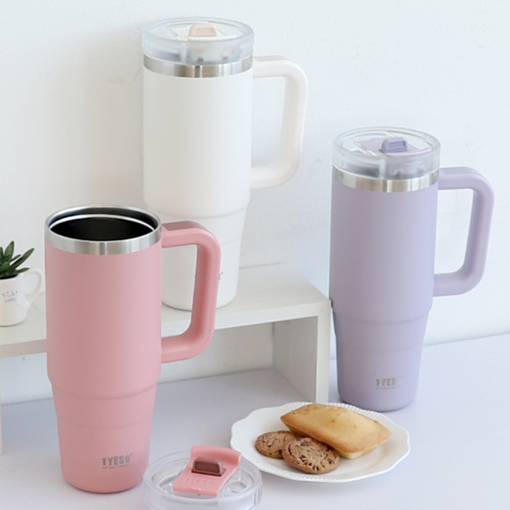 900ml 텀블러 보온 보냉 스텐 헬스장 휴대용 손잡이 사무실 직장인 대용량 운동 스포츠 - 상품 이미지