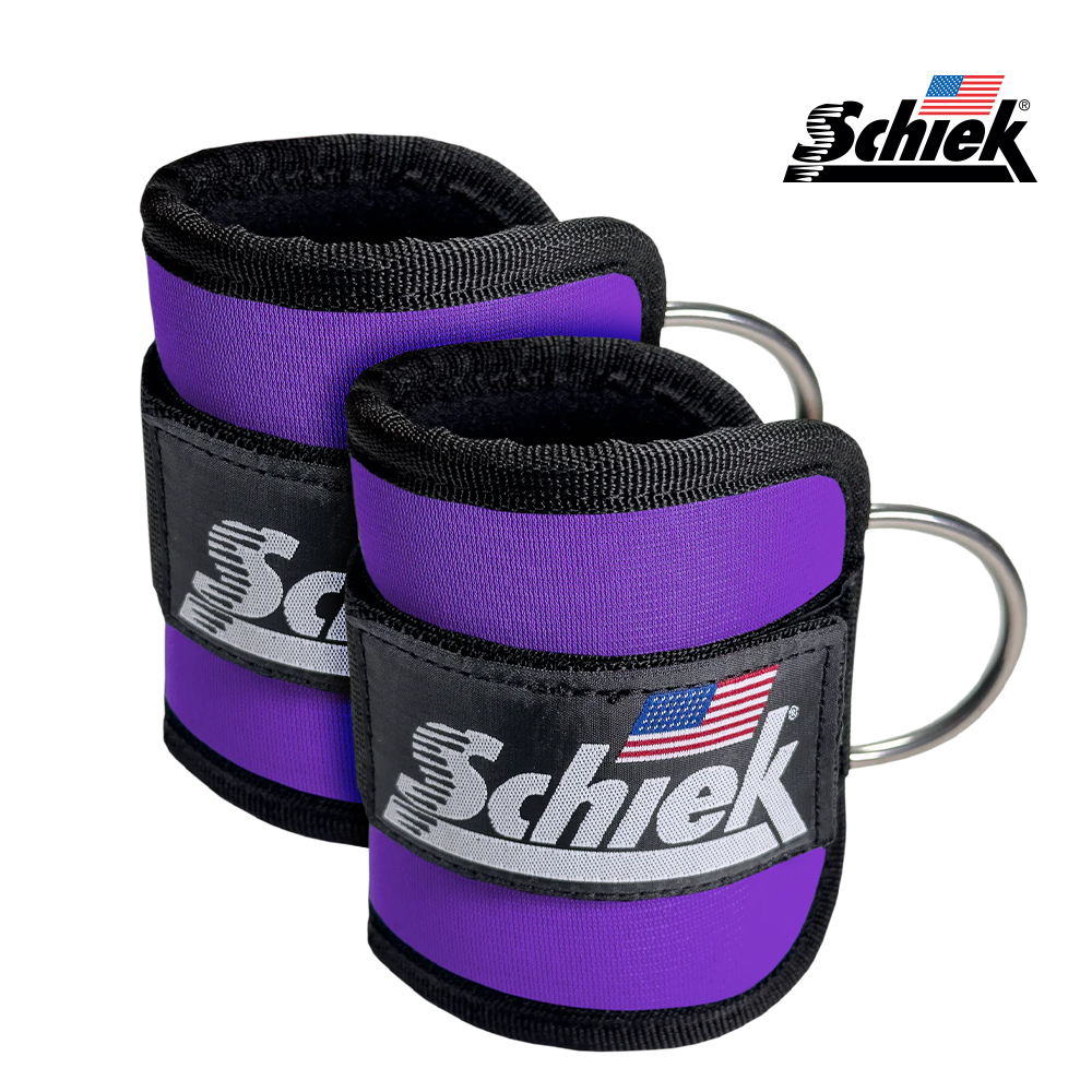 SCHIEK 1707 프리미엄 앵클 커프 퍼플 다리 둔근 어깨 헬스 스트랩 킥백 케이블 시크 쉬크 - 메인 이미지