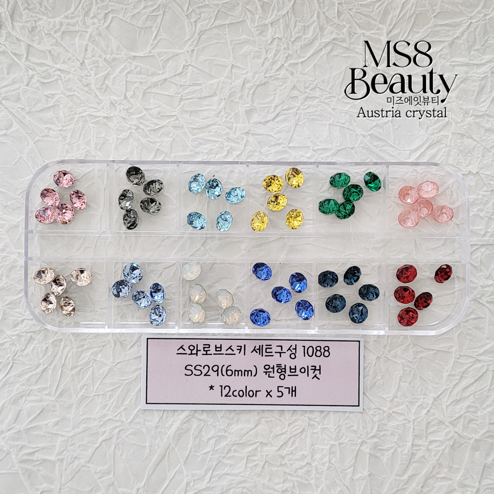 (세트) 스와로브스키 1088 ss29 원형브이컷 스와 스톤 네일 - 상품 이미지
