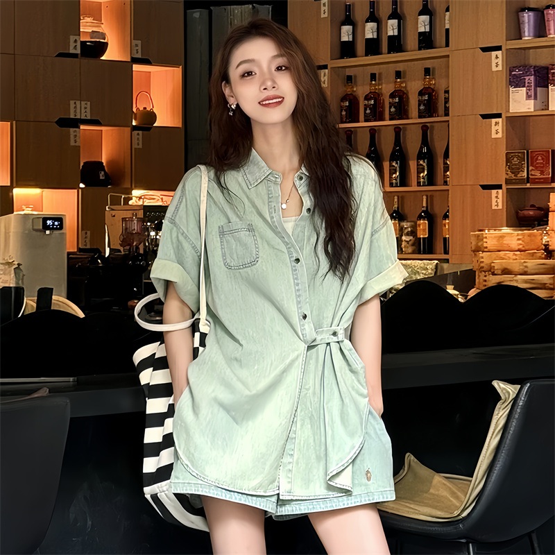 데님 원피스 널널한 핏 투피스 청세트 - 상세 이미지 5