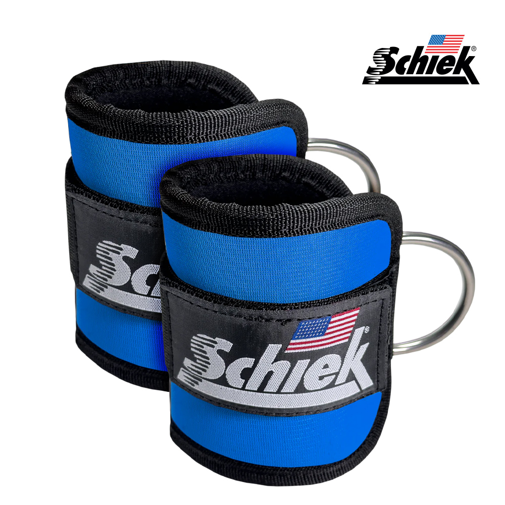 SCHIEK 1707 프리미엄 앵클 커프 블루 다리 둔근 어깨 헬스 스트랩 킥백 케이블 시크 쉬크 - 메인 이미지