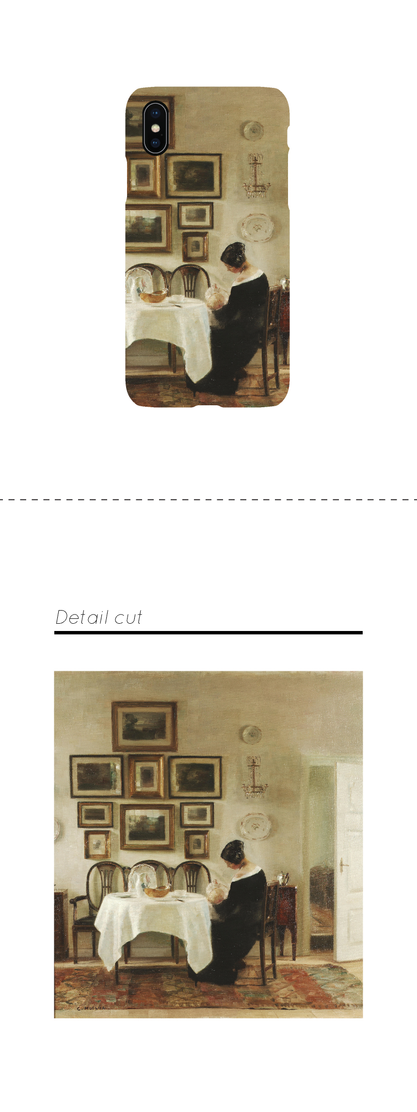 명화 케이스 2060 Vilhelm Hammershi-Mother and child in a dining room interior 빌헬름 해머쇼이-식당의 엄마와아 상세 이미지 3