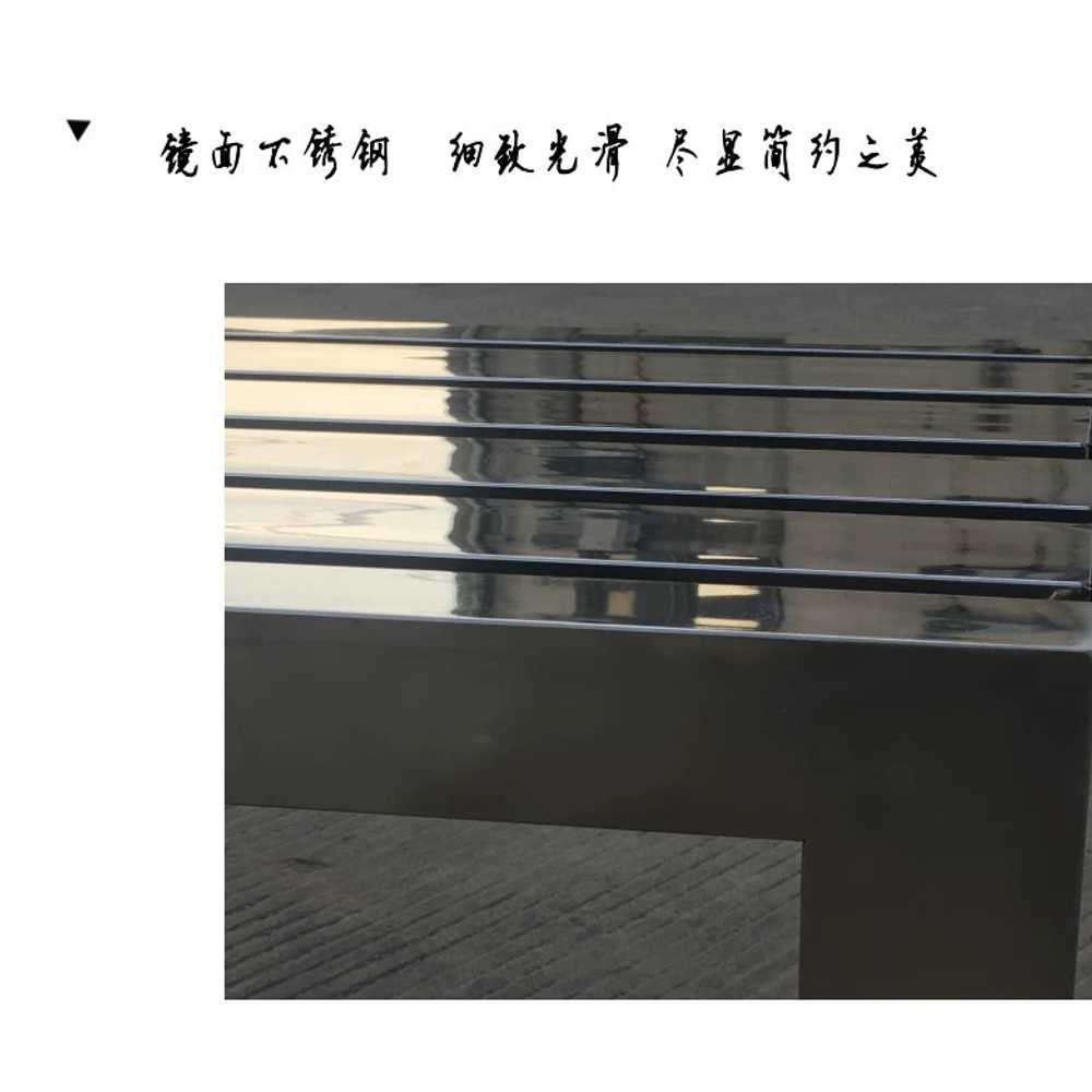 스텐 벤치의자 버스정류장 광장 정원 인테리어 평의자 1.0x0.4x0.45M 202 - 상세 이미지 4