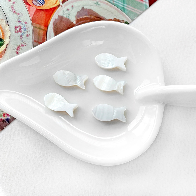 (2p) 고급 자개 미니 물고기 비즈 (2size) 이미지 6