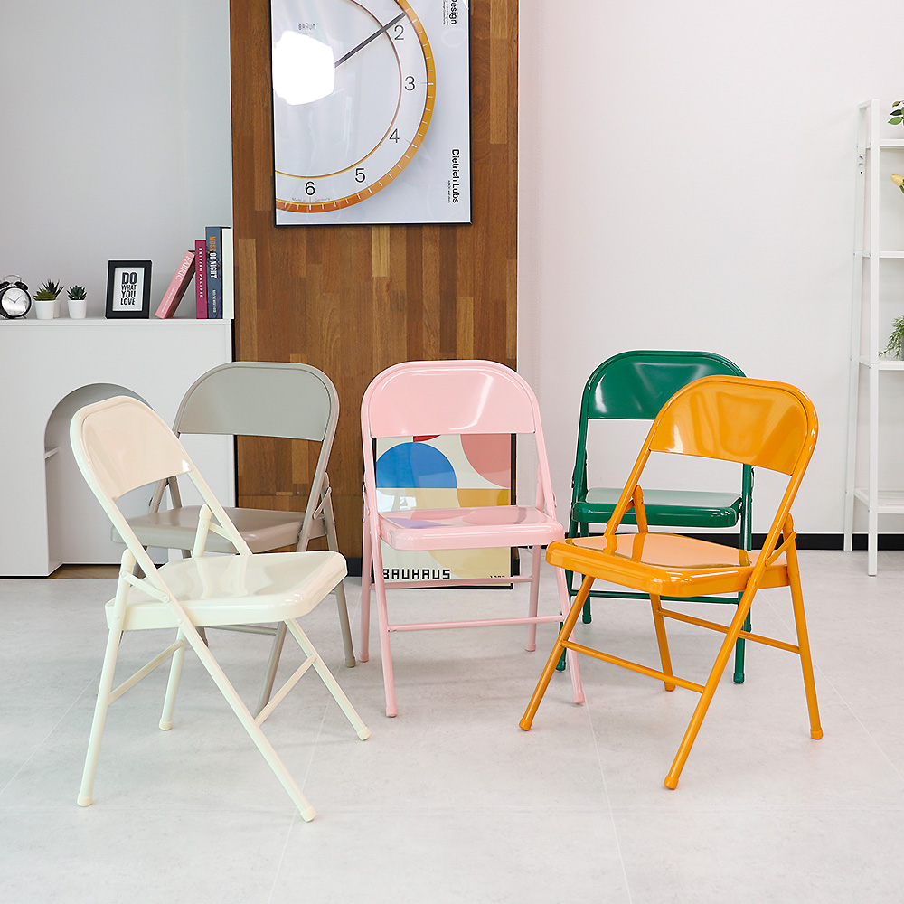 (5개입) 픽스 폴딩체어 교회 학원 철제 접이식 의자