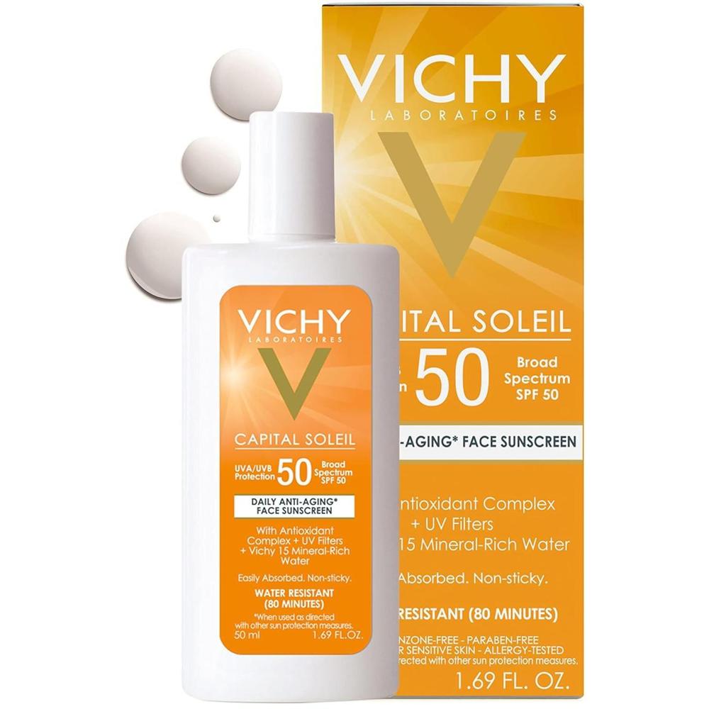 Vichy 비쉬 캐피탈솔레일 SPF 50 데일리 페이스 선크림 로션 50ml : 에어커머스