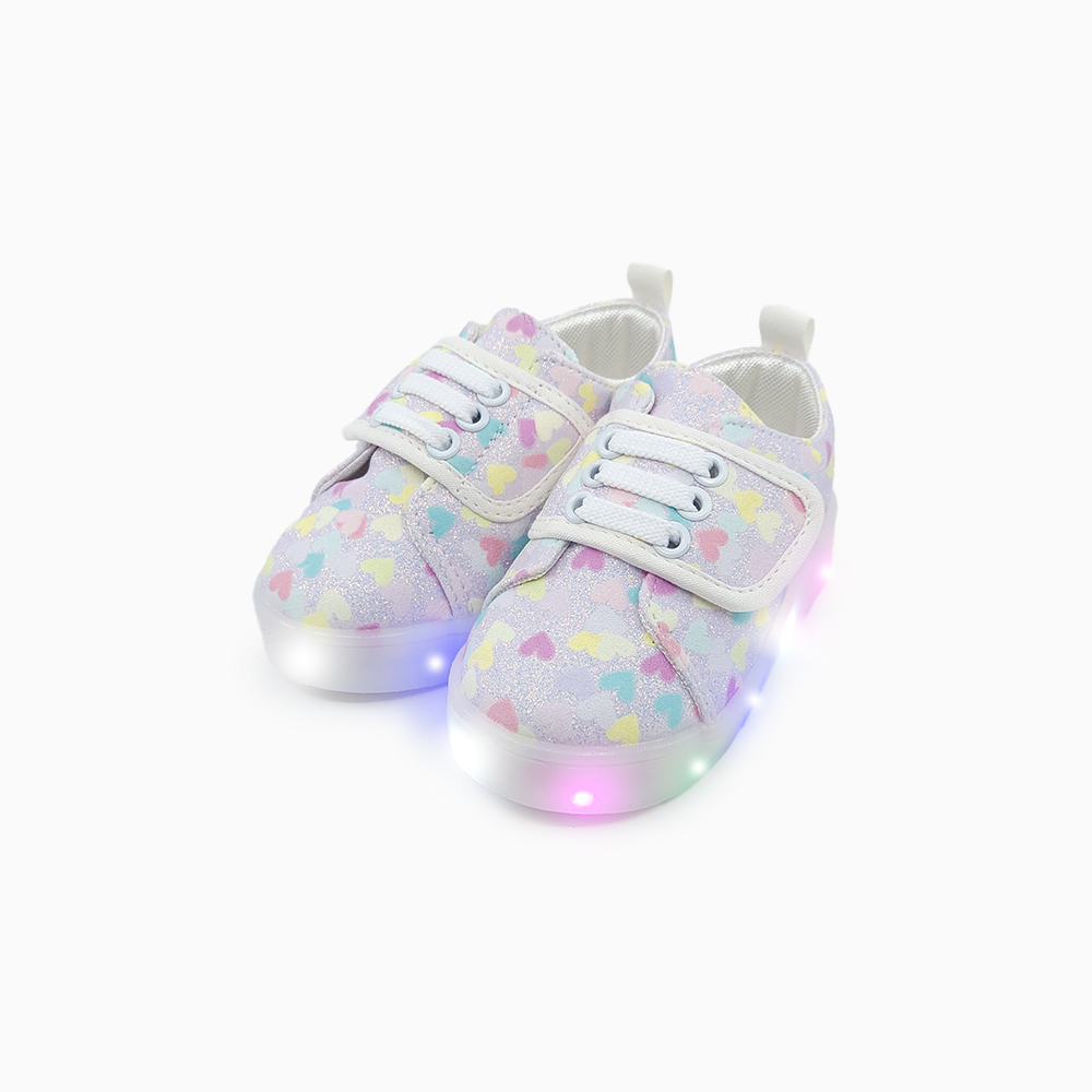 베이비솔 아기신발 유아 신발 키즈 운동화 여아 LED 스파클하트 - 상세 이미지 4