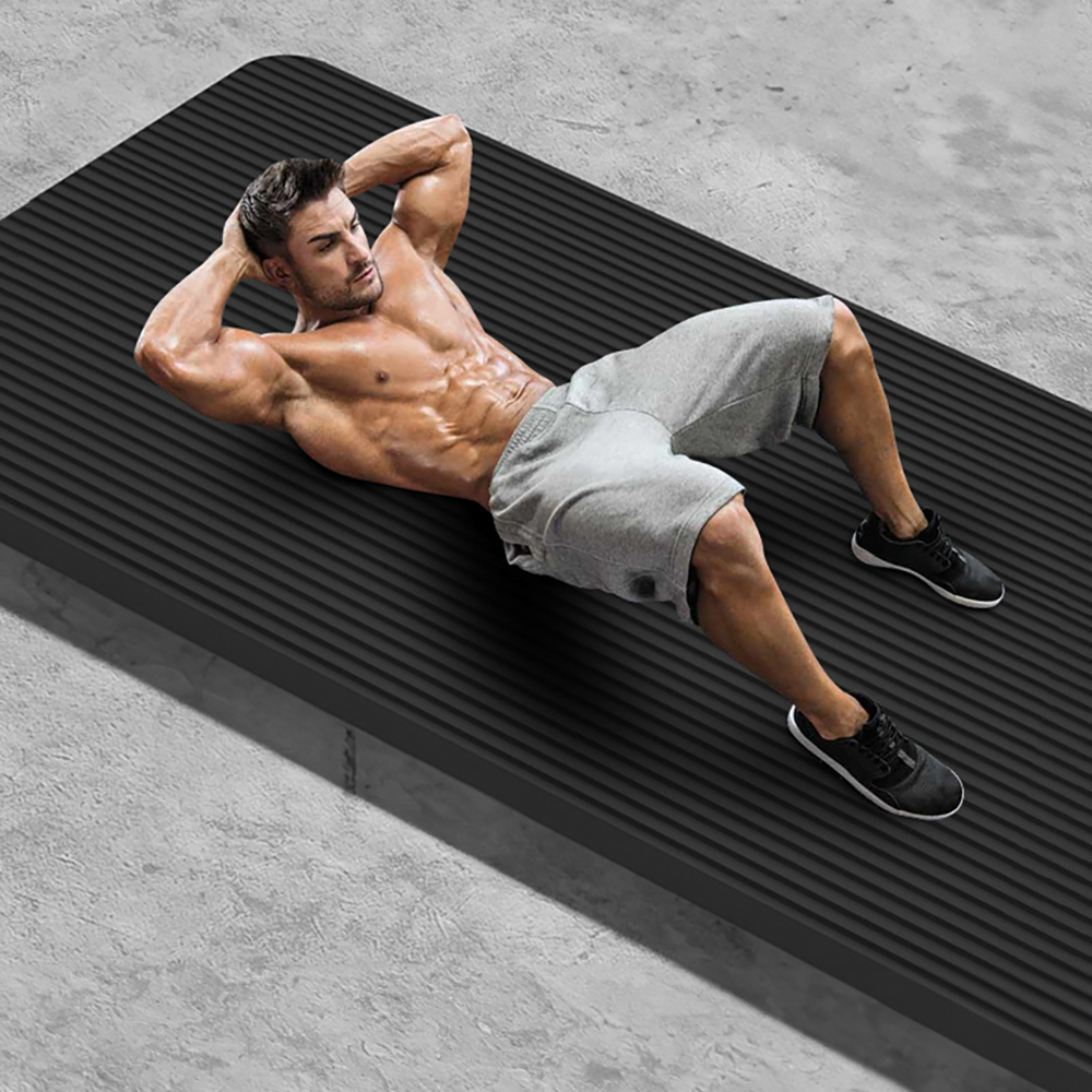 살림살림 NBR 텍티컬 블랙 와이드 요가매트 200x90cm 15mm - 상세 이미지 5