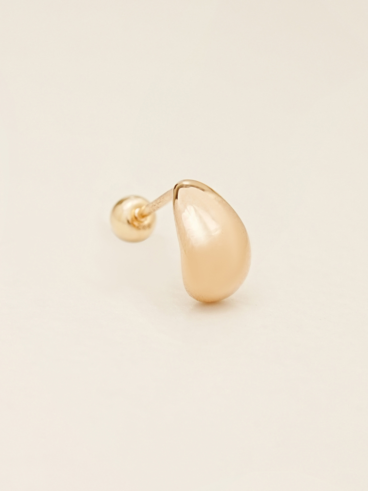 ミニマルピアス 14K ボールドビーンズピアス