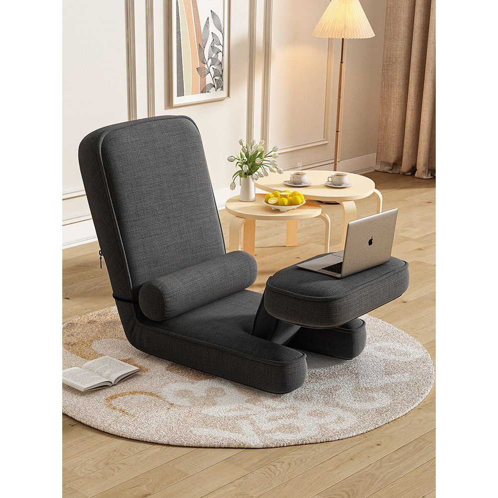 좌식의자 등받이 접이식 침대 좌석 대학 기숙사 싱글 침실 소파 라운지 의자 좌식 편한 노란색 프리베개 5단계