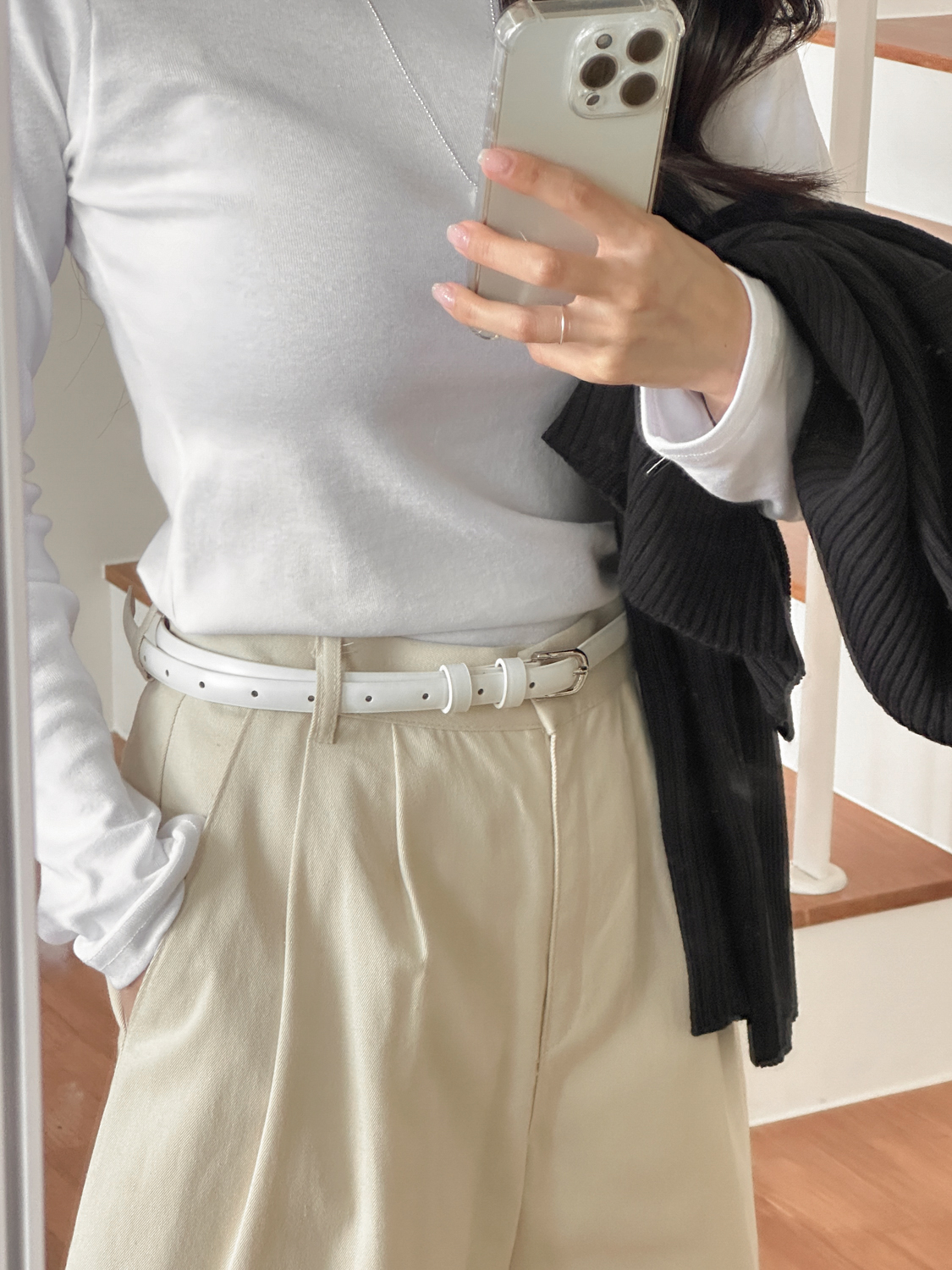 [❤당일출고❤] 레오브 슬림 데일리 실버 봄 가을 심플 레더 가죽 벨트 5color 상세 이미지 12