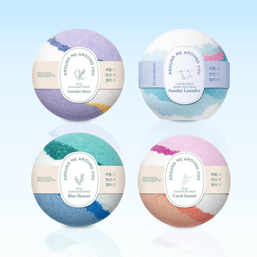 라운드어라운드 컬러풀 무드 버블 배쓰밤 150g 3종 택1