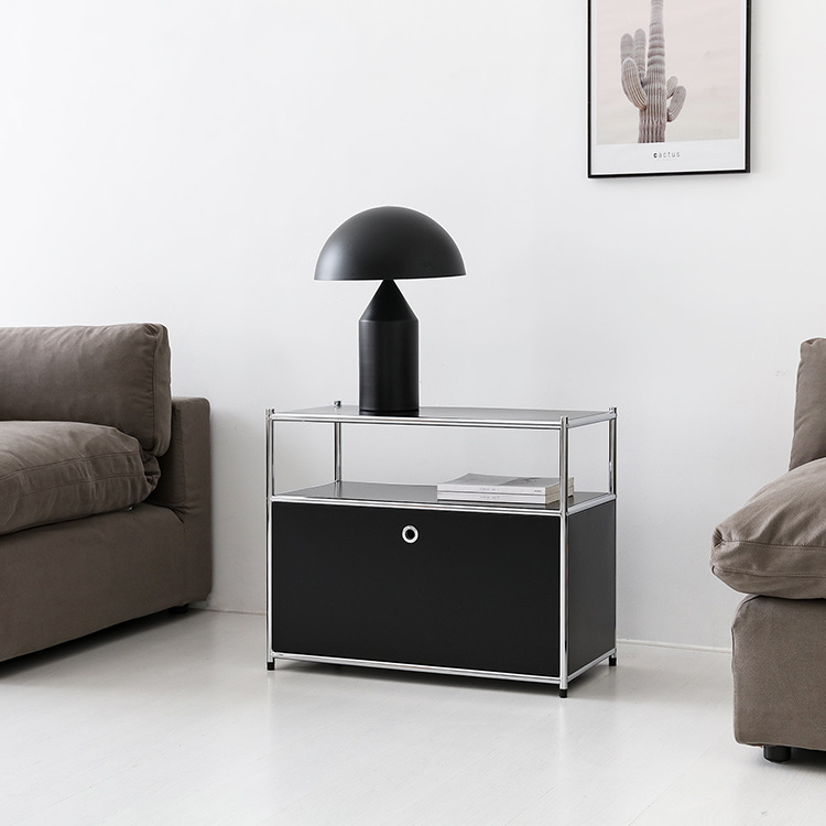심플리 1x2 수납장 1문 BC602 770mmx400mmx640mm, 2단, 매트블랙 5902.1758 - 상세 이미지 3