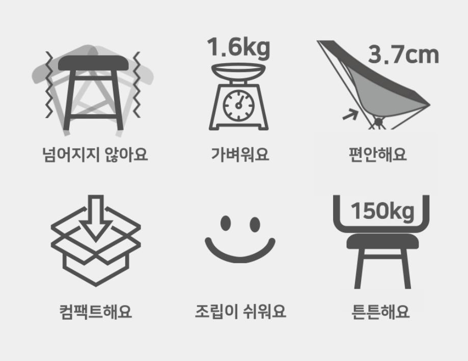 락셀 캠핑의자 1+1 릴렉스 체어 경량 의자 베개 가방 세트 - 상세 이미지 4