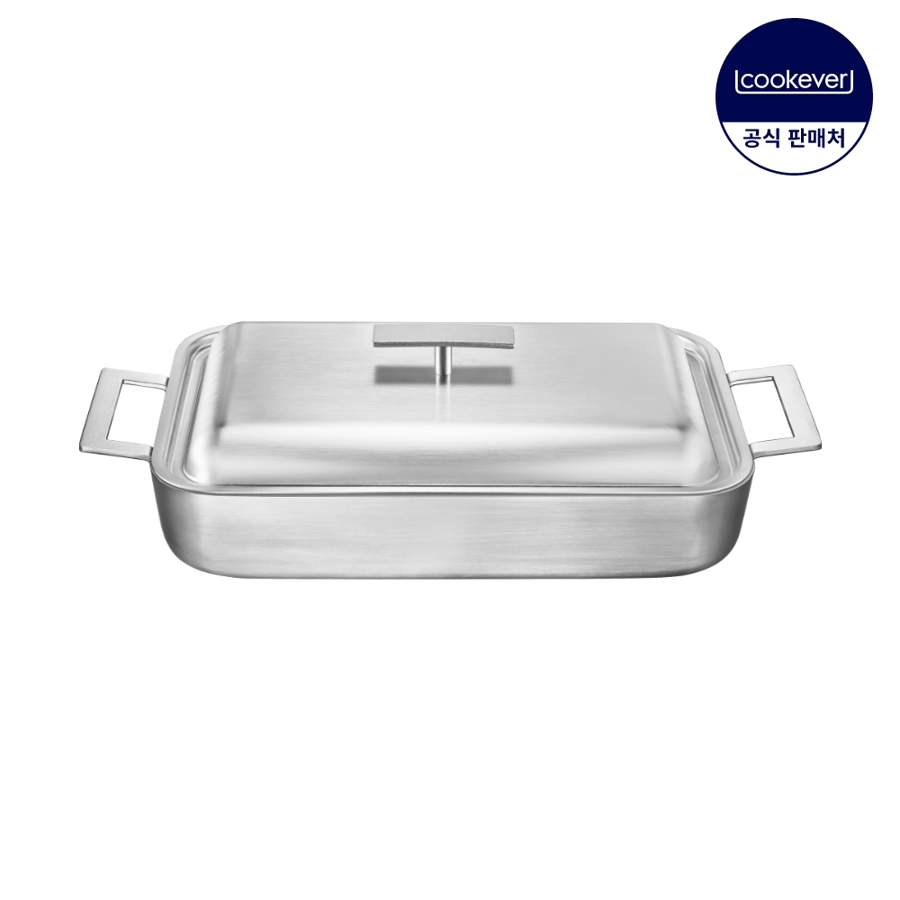 쿠치나레 플러스 인덕션 통3중 스텐 직사각팬 32cm 풀세트 (커버 포함)