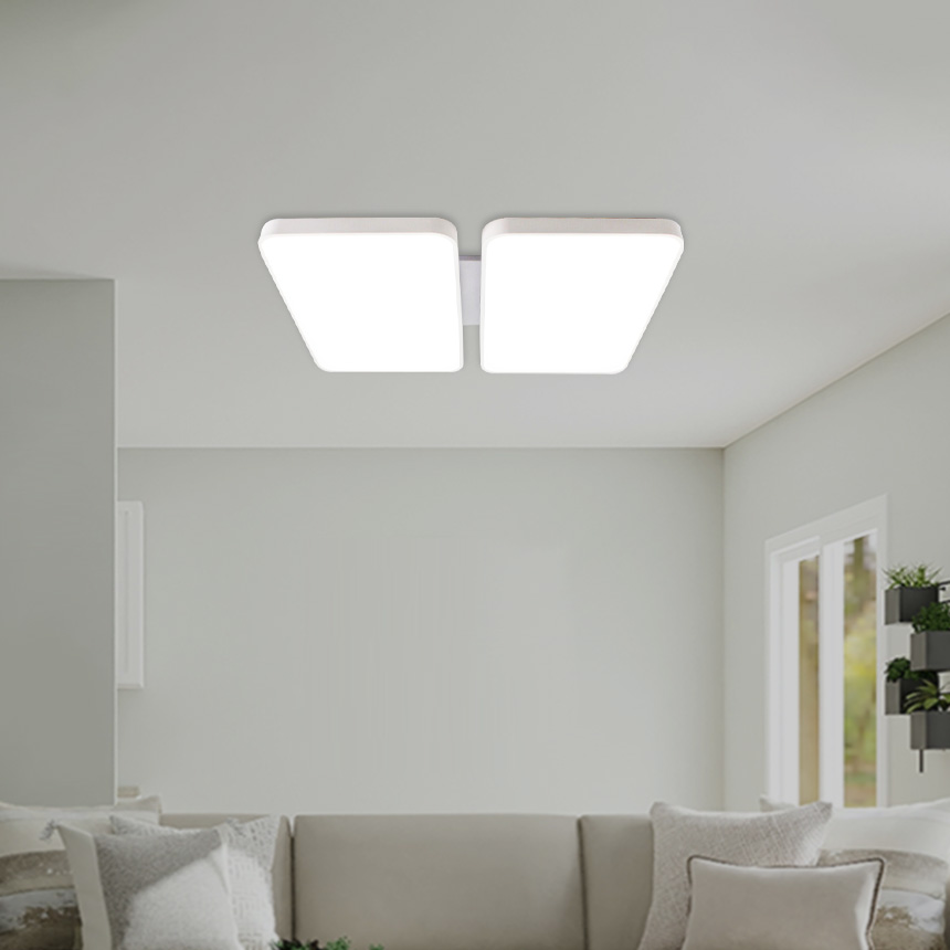 LED 거실등 플레인 4등 100W 천장 거실조명 LED전등 - 상품 이미지