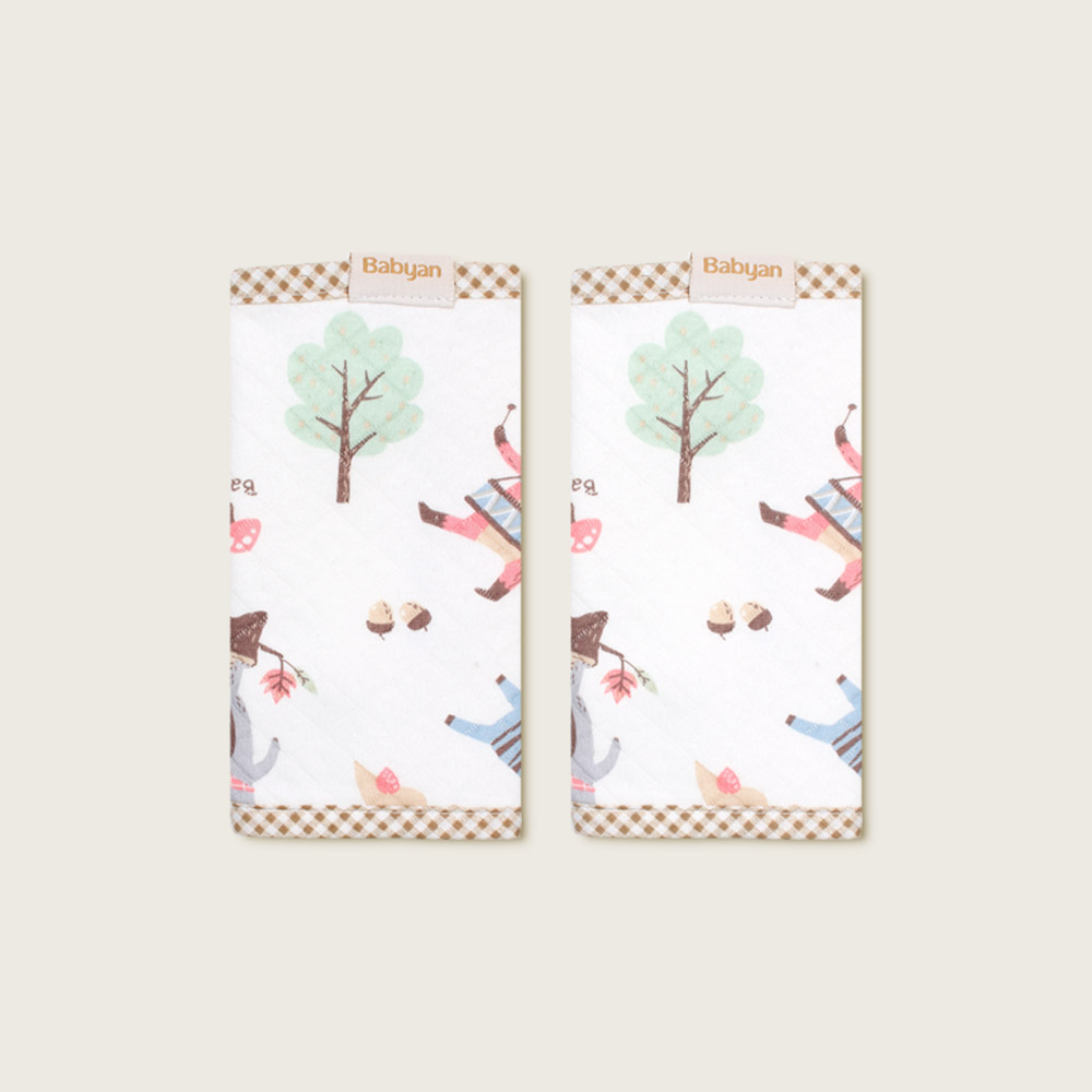 베이비앙 국내산 무형광 순면 도톰한 삼중직 뮤직애니멀 아기띠 어깨침받이(모든 아기띠 호환)